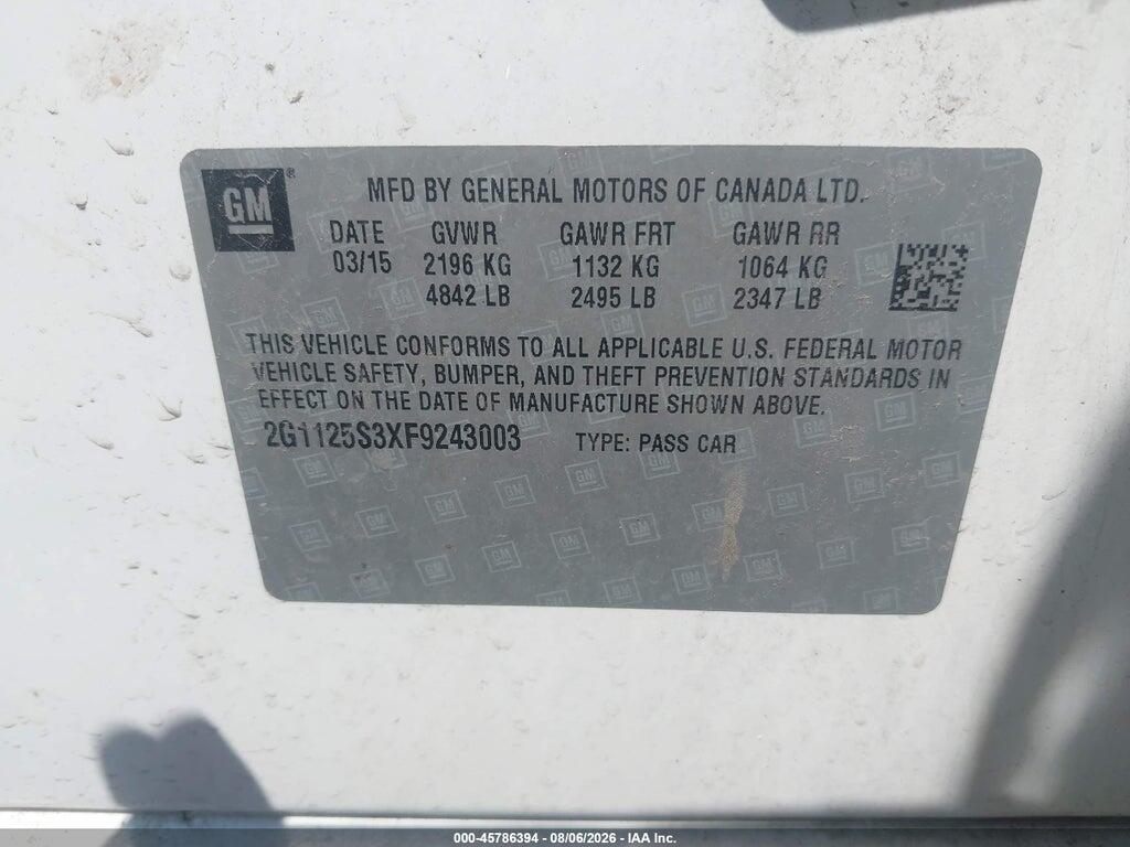 2G1125S3XF9243003 2015 CHEVROLET IMPALA photo no. 9