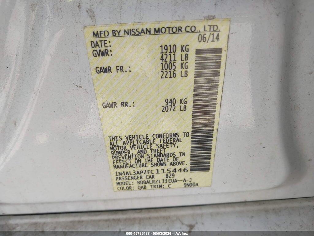 1N4AL3AP2FC115446 2015 NISSAN ALTIMA photo no. 9