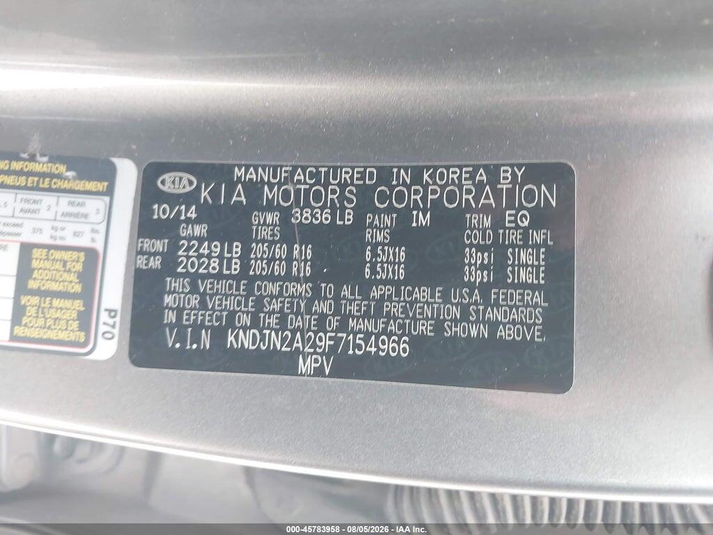 KNDJN2A29F7154966 2015 KIA SOUL photo no. 9