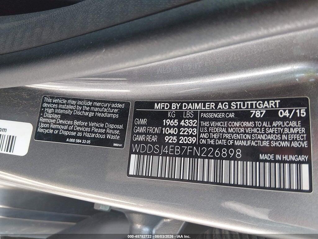 WDDSJ4EB7FN226898 2015 MERCEDES-BENZ CLA 250 photo no. 9