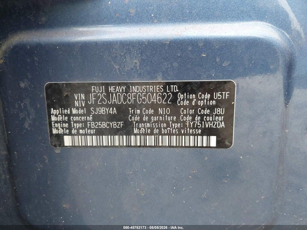 JF2SJADC8FG504622 2015 SUBARU FORESTER photo no. 9