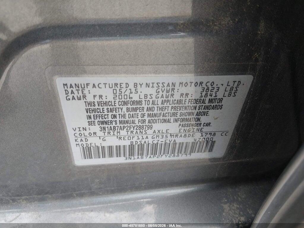 3N1AB7AP2FY288799 2015 NISSAN SENTRA photo no. 9