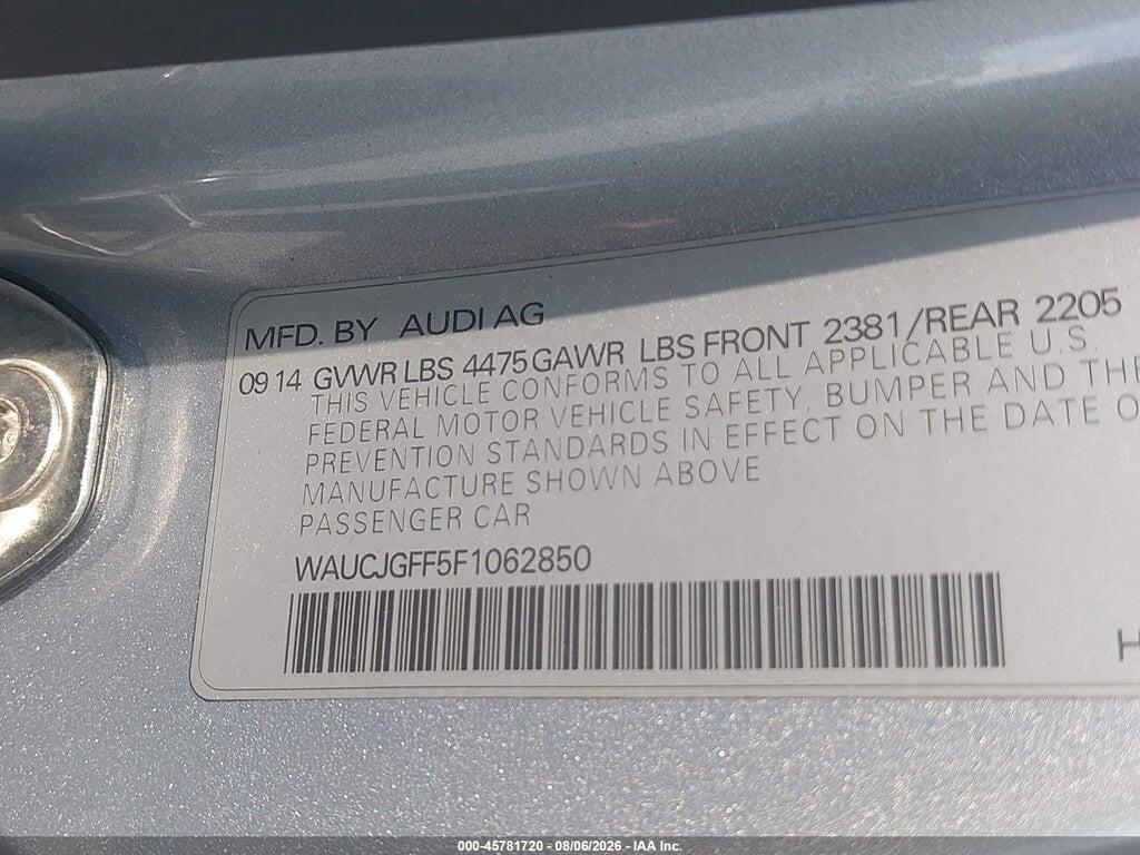 WAUCJGFF5F1062850 2015 AUDI A3 photo no. 9