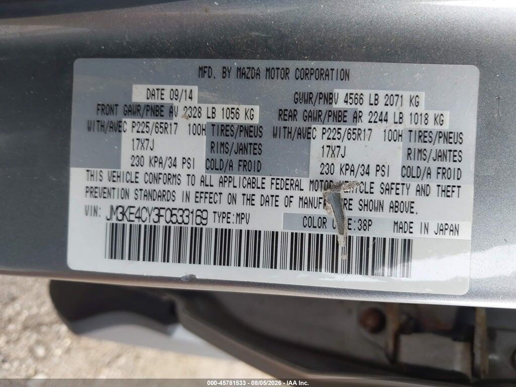 JM3KE4CY3F0533169 2015 MAZDA CX-5 photo no. 9