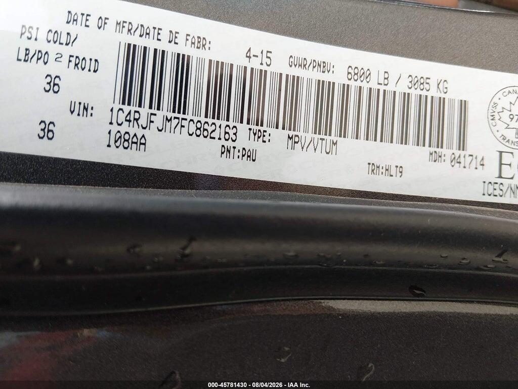 1C4RJFJM7FC862163 2015 JEEP GRAND CHEROKEE photo no. 9