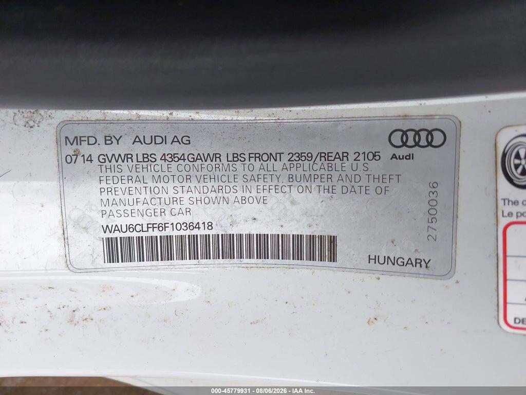 WAU6CLFF6F1036418 2015 AUDI A3 photo no. 9