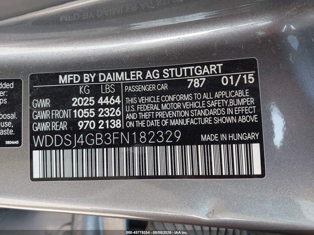 WDDSJ4GB3FN182329 2015 MERCEDES-BENZ CLA 250 photo no. 9