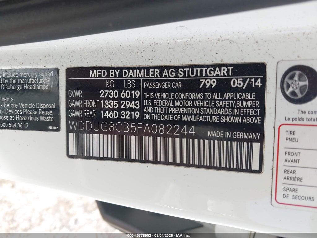 WDDUG8CB5FA082244 2015 MERCEDES-BENZ S 550 photo no. 9
