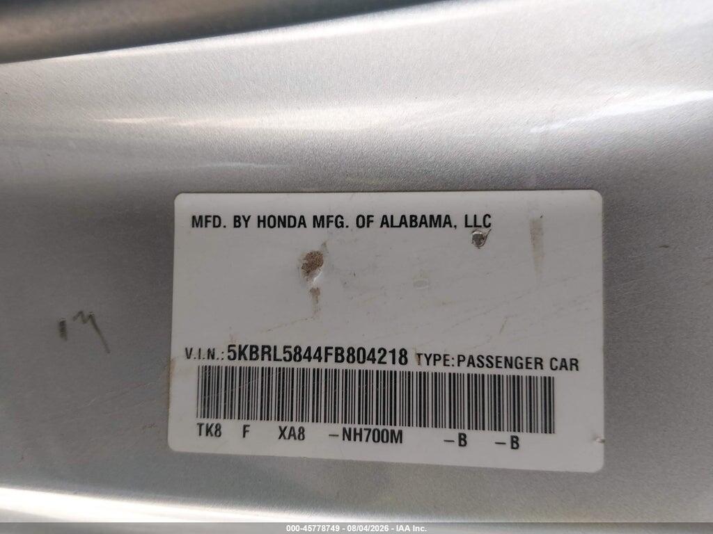 5KBRL5844FB804218 2015 HONDA ODYSSEY photo no. 9