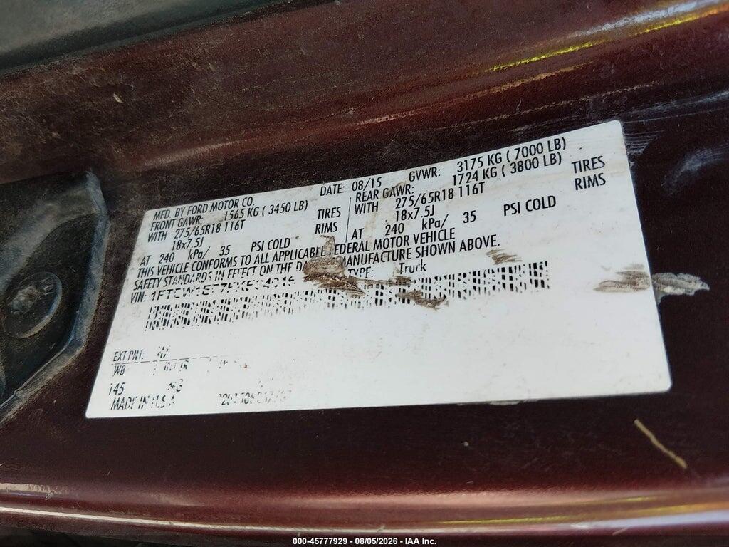 1FTEW1EF7FKE34016 2015 FORD F-150 photo no. 9