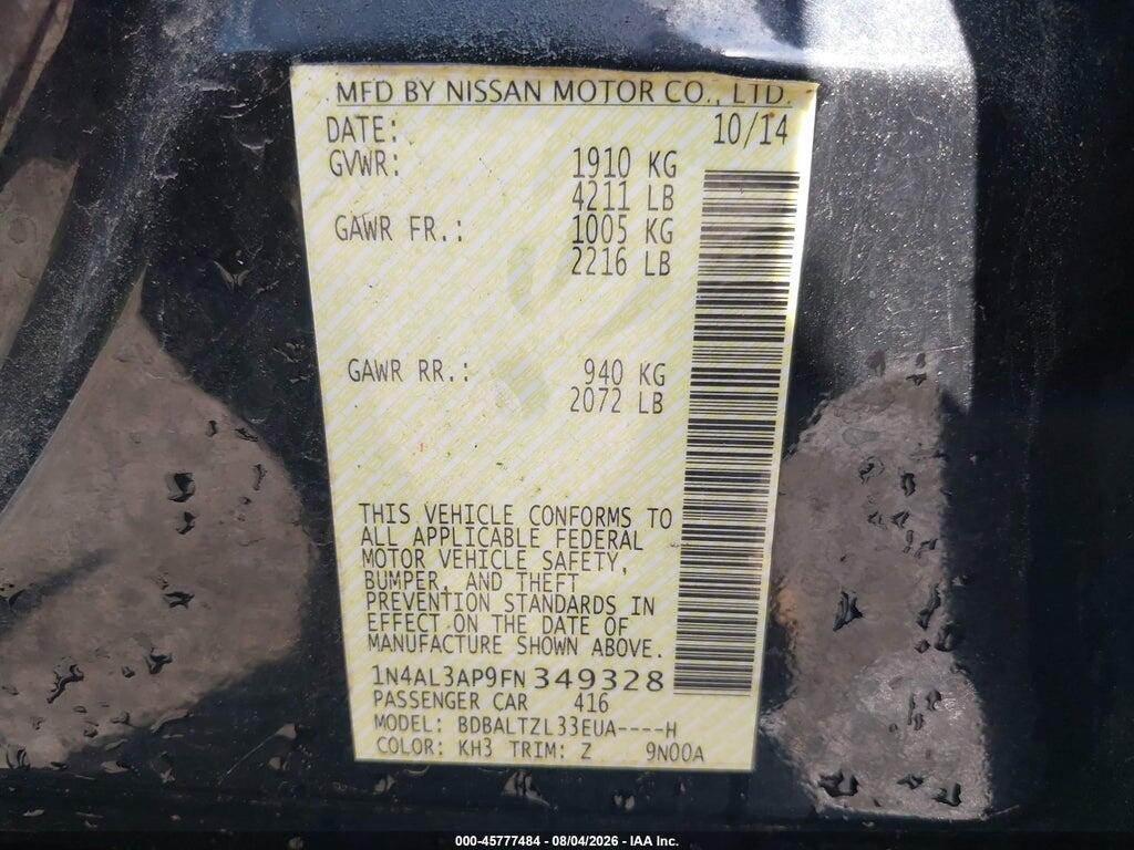 1N4AL3AP9FN349328 2015 NISSAN ALTIMA photo no. 9
