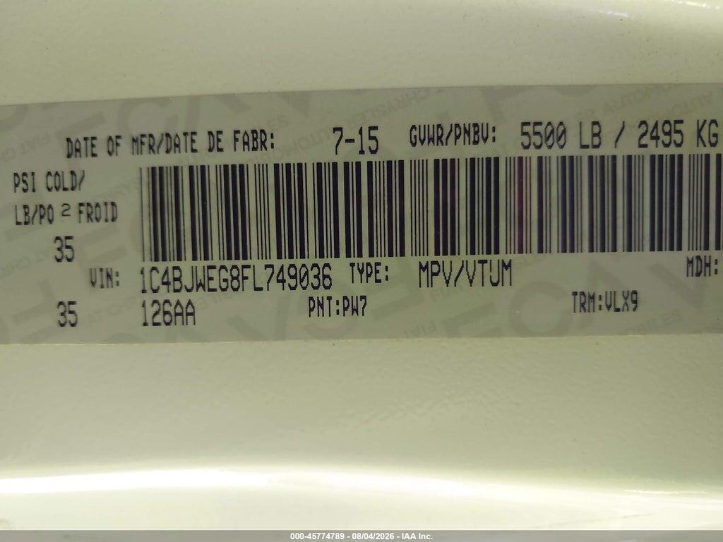1C4BJWEG8FL749036 2015 JEEP WRANGLER UNLIMITED photo no. 9
