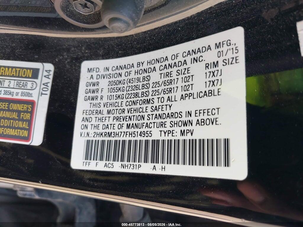 2HKRM3H77FH514955 2015 HONDA CR-V photo no. 9