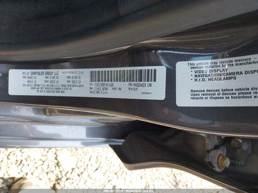 1C3CCCBB6FN614328 2015 CHRYSLER 200 photo no. 9