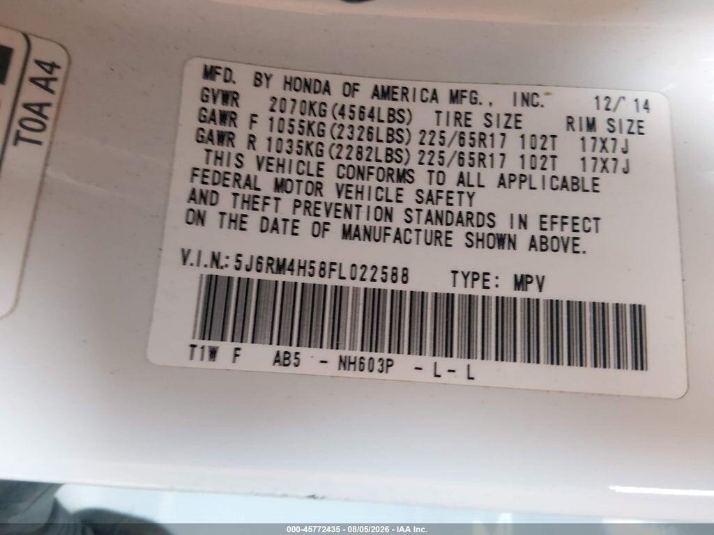 5J6RM4H58FL022588 2015 HONDA CR-V photo no. 9