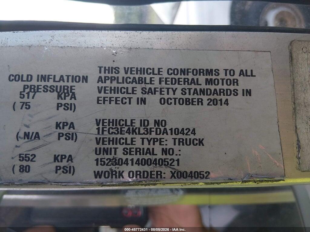 1FC3E4KL3FDA10424 2015 FORD E-450 STRIPPED photo no. 8