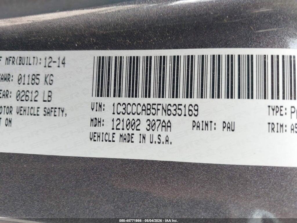 1C3CCCAB5FN635169 2015 CHRYSLER 200 photo no. 9