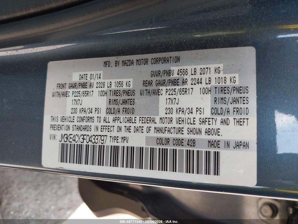JM3KE4CY3F0433797 2015 MAZDA CX-5 photo no. 9