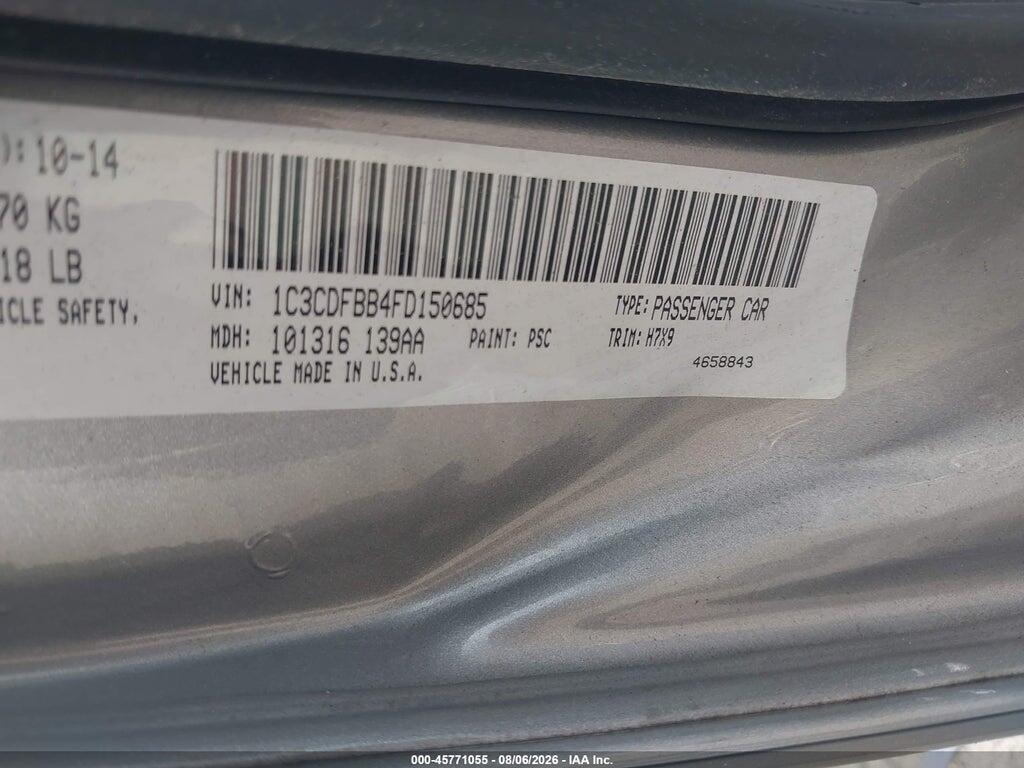 1C3CDFBB4FD150685 2015 DODGE DART photo no. 9
