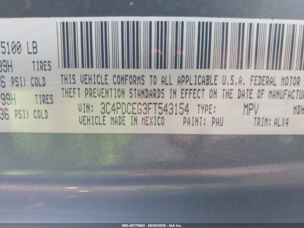 3C4PDCEG3FT543154 2015 DODGE JOURNEY photo no. 9