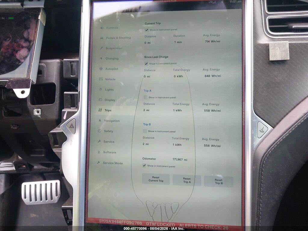 5YJSA1H44FF090766 2015 TESLA MODEL S photo no. 7