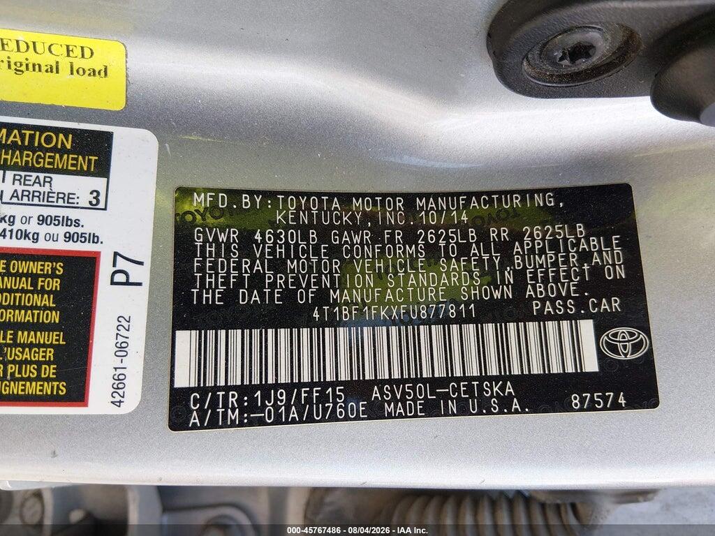 4T1BF1FKXFU877811 2015 TOYOTA CAMRY photo no. 9