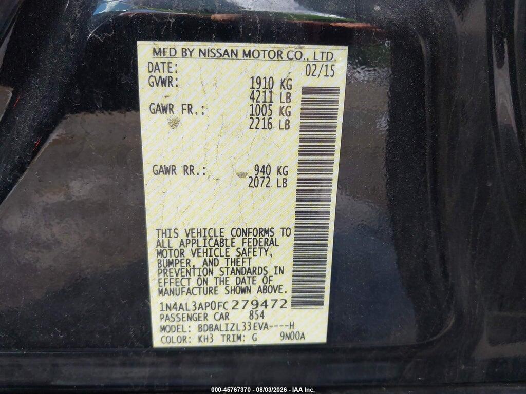 1N4AL3AP0FC279472 2015 NISSAN ALTIMA photo no. 9