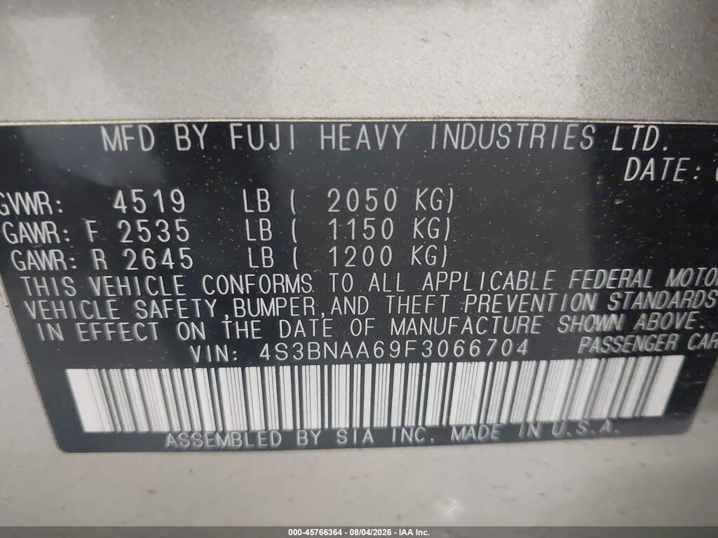 4S3BNAA69F3066704 2015 SUBARU LEGACY photo no. 9