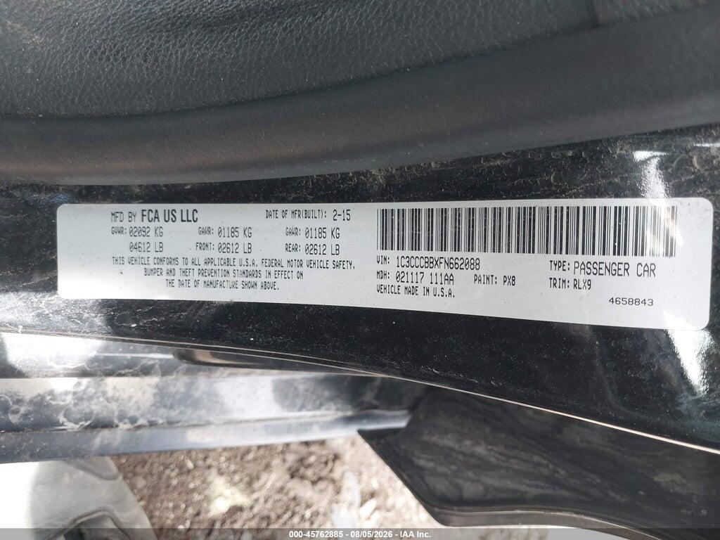 1C3CCCBBXFN662088 2015 CHRYSLER 200 photo no. 9
