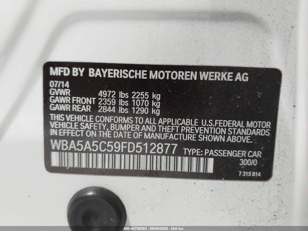 WBA5A5C59FD512877 2015 BMW 528I photo no. 9