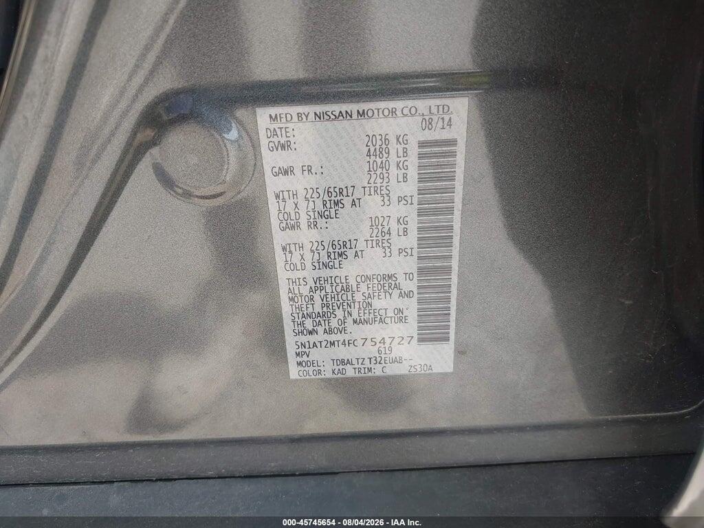 5N1AT2MT4FC754727 2015 NISSAN ROGUE photo no. 9