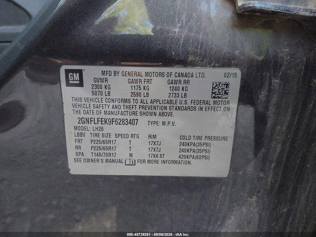 2GNFLFEK9F6283407 2015 CHEVROLET EQUINOX photo no. 9