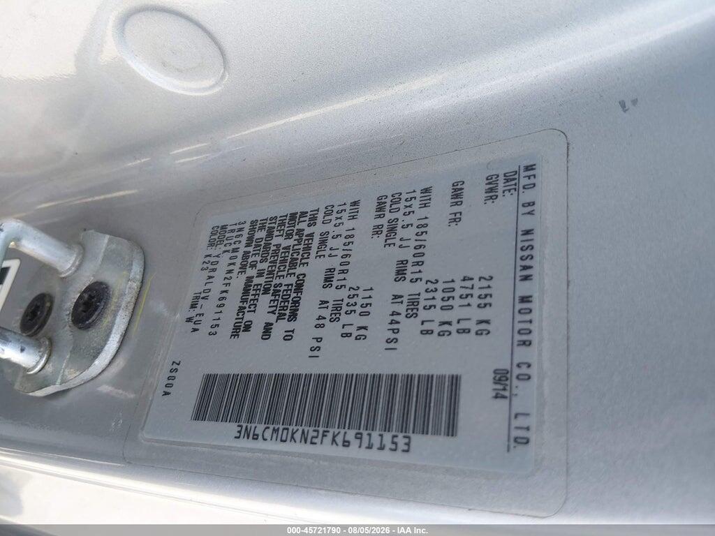 3N6CM0KN2FK691153 2015 NISSAN NV200 photo no. 9