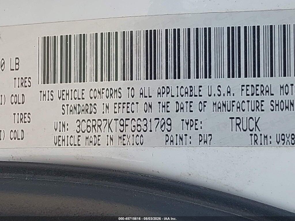 3C6RR7KT9FG631709 2015 RAM 1500 photo no. 9