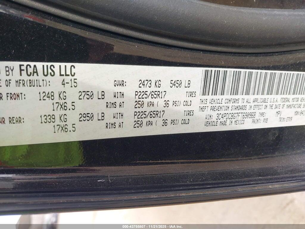 3C4PDCBG7FT690968 2015 DODGE JOURNEY photo no. 9