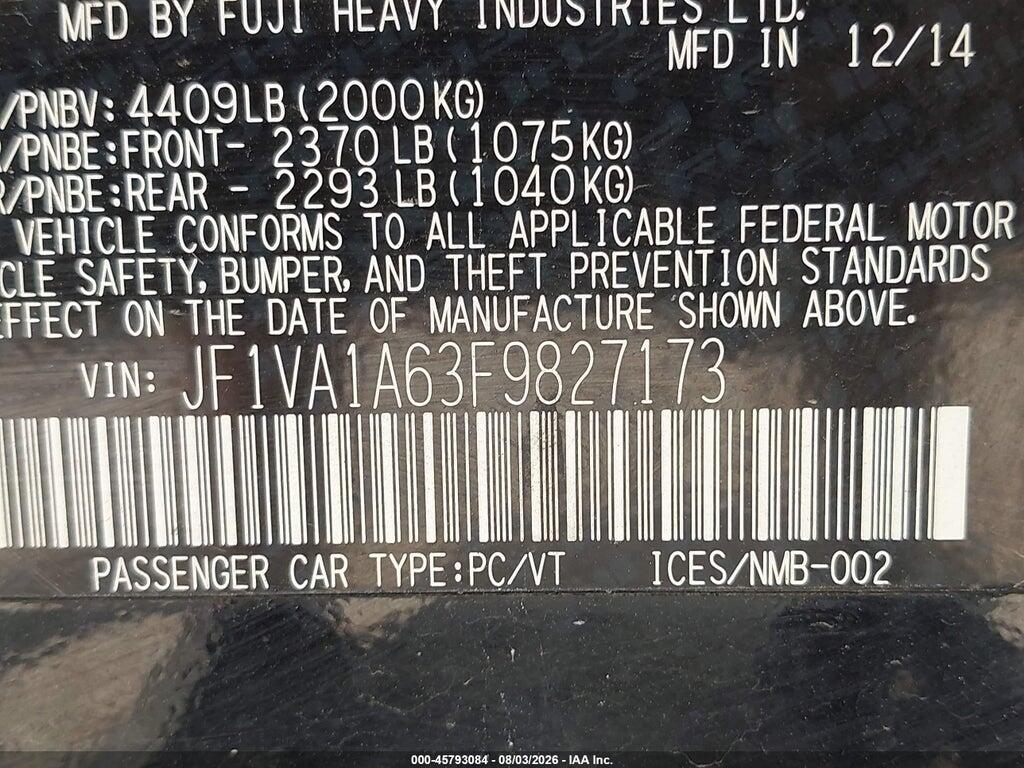JF1VA1A63F9827173 2015 SUBARU WRX photo no. 9