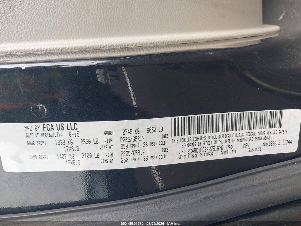 2C4RC1BG0FR751676 2015 CHRYSLER TOWN & COUNTRY photo no. 9