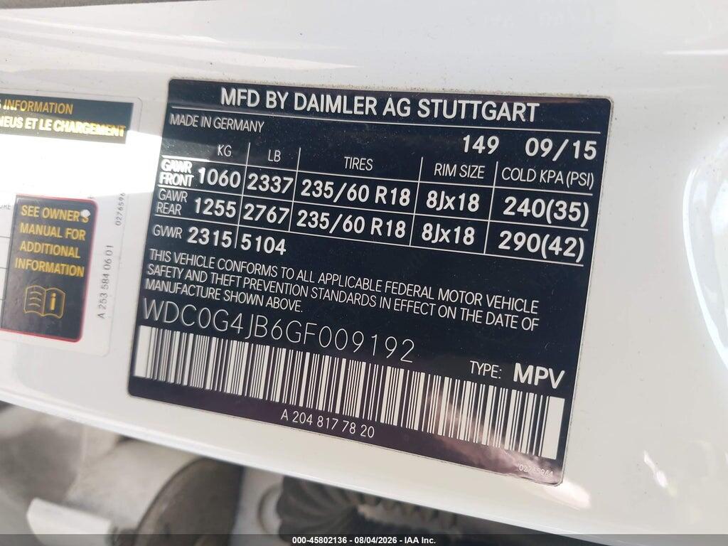 WDC0G4JB6GF009192 2016 MERCEDES-BENZ GLC 300 photo no. 6