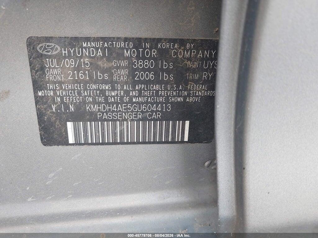 KMHDH4AE5GU604413 2016 HYUNDAI ELANTRA photo no. 9