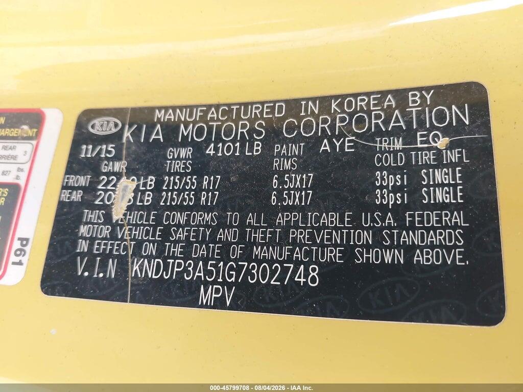 KNDJP3A51G7302748 2016 KIA SOUL photo no. 9