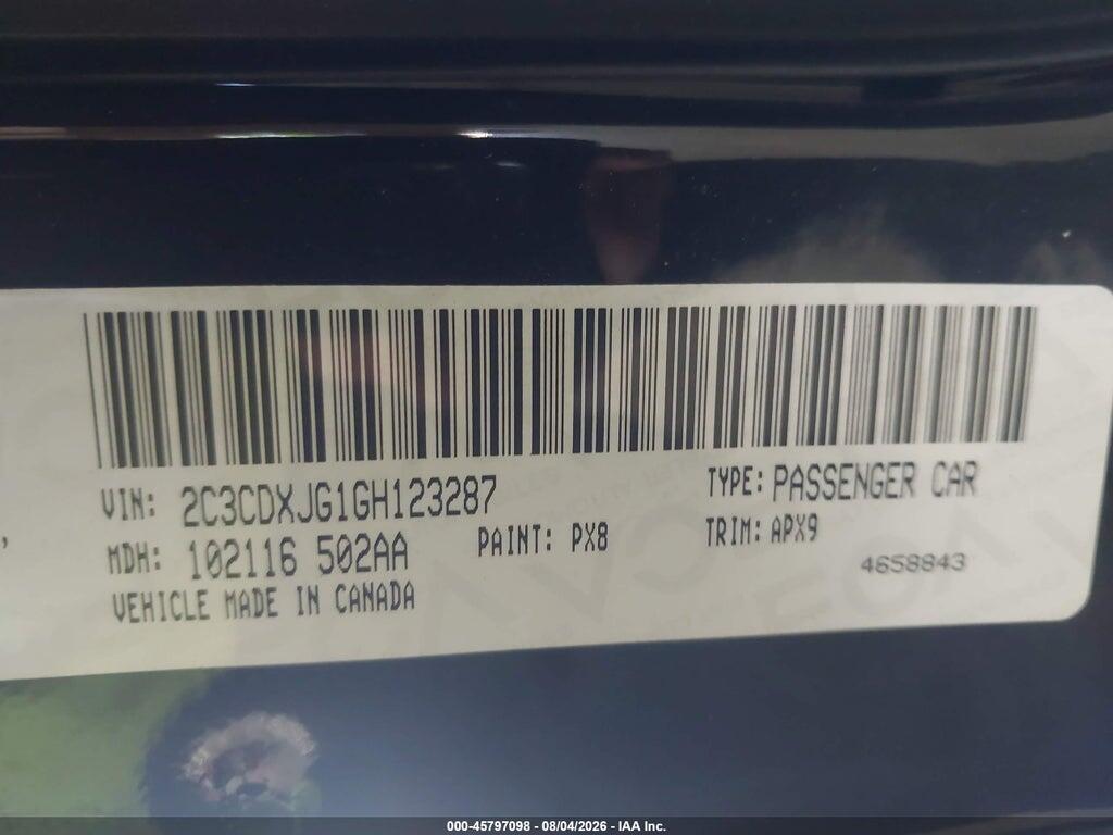 2C3CDXJG1GH123287 2016 DODGE CHARGER photo no. 9