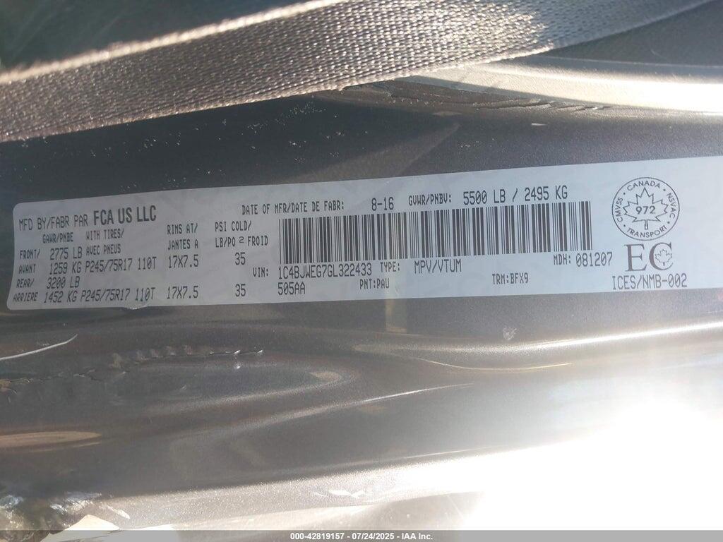 1C4BJWEG7GL322433 2016 JEEP WRANGLER UNLIMITED photo no. 9
