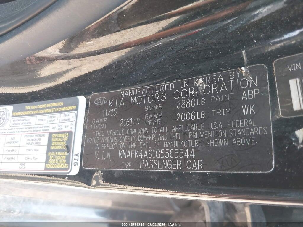 KNAFK4A61G5565544 2016 KIA FORTE photo no. 9