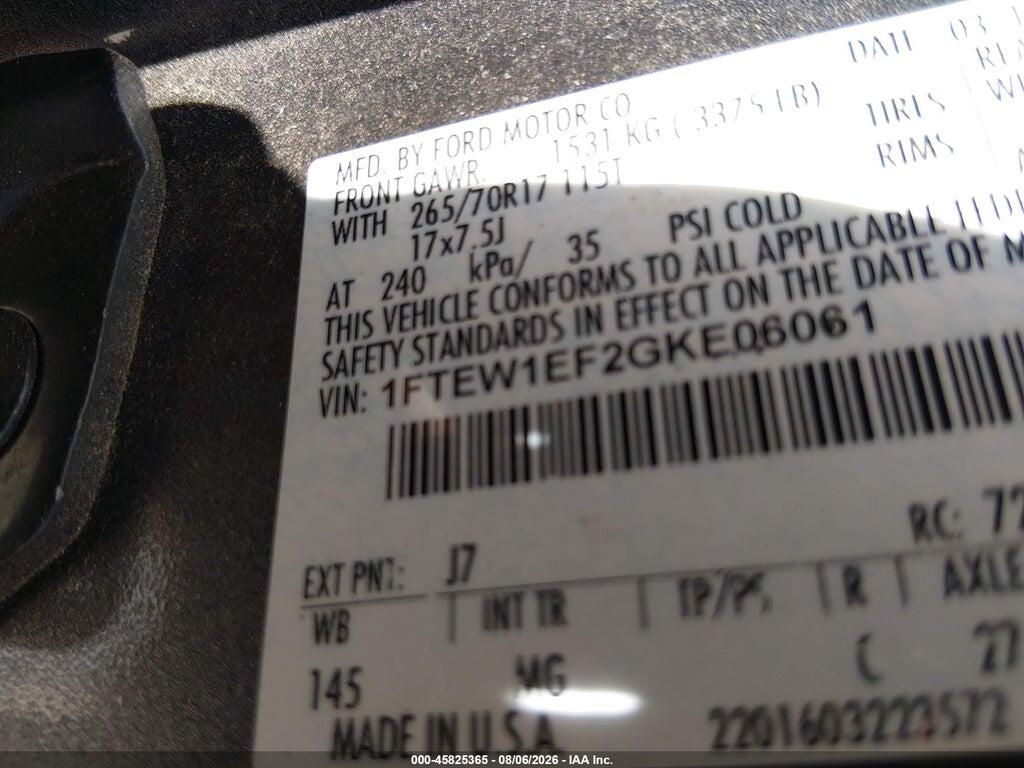 1FTEW1EF2GKE06061 2016 FORD F-150 photo no. 9