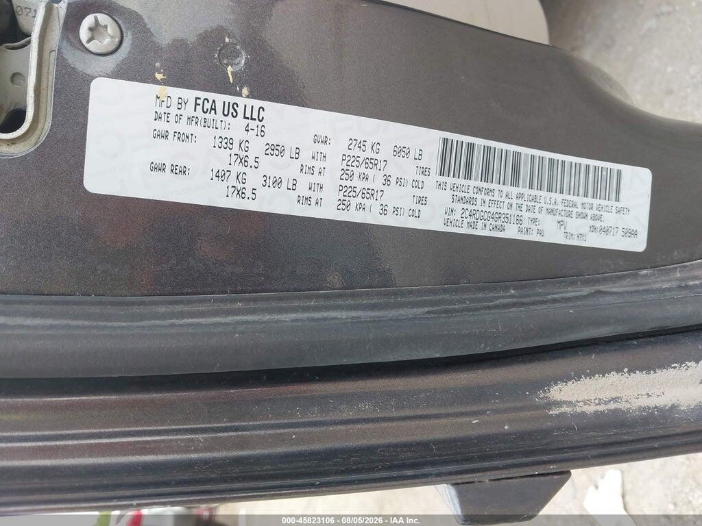 2C4RDGCG4GR351166 2016 DODGE GRAND CARAVAN photo no. 9