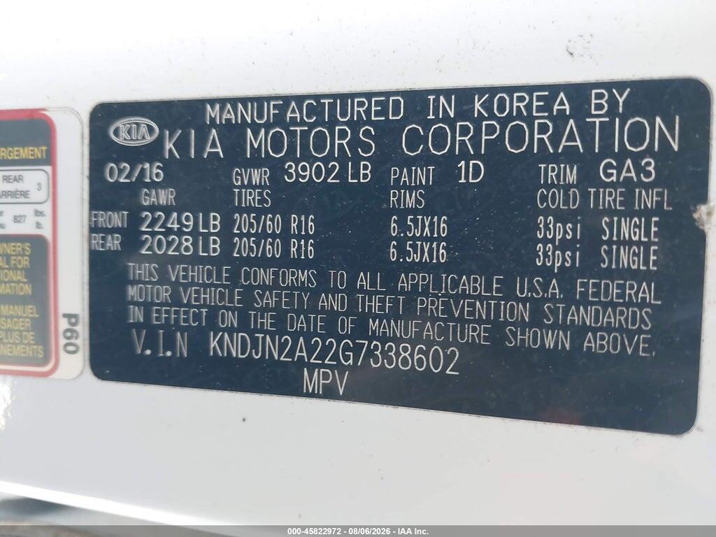 KNDJN2A22G7338602 2016 KIA SOUL photo no. 9