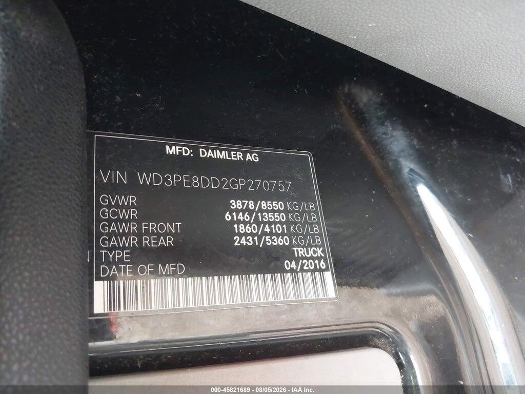 WD3PE8DD2GP270757 2016 MERCEDES-BENZ SPRINTER 2500 photo no. 9