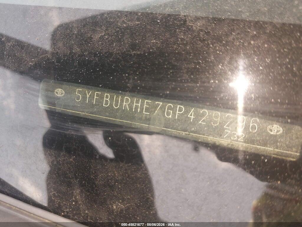 5YFBURHE7GP429296 2016 TOYOTA COROLLA photo no. 9