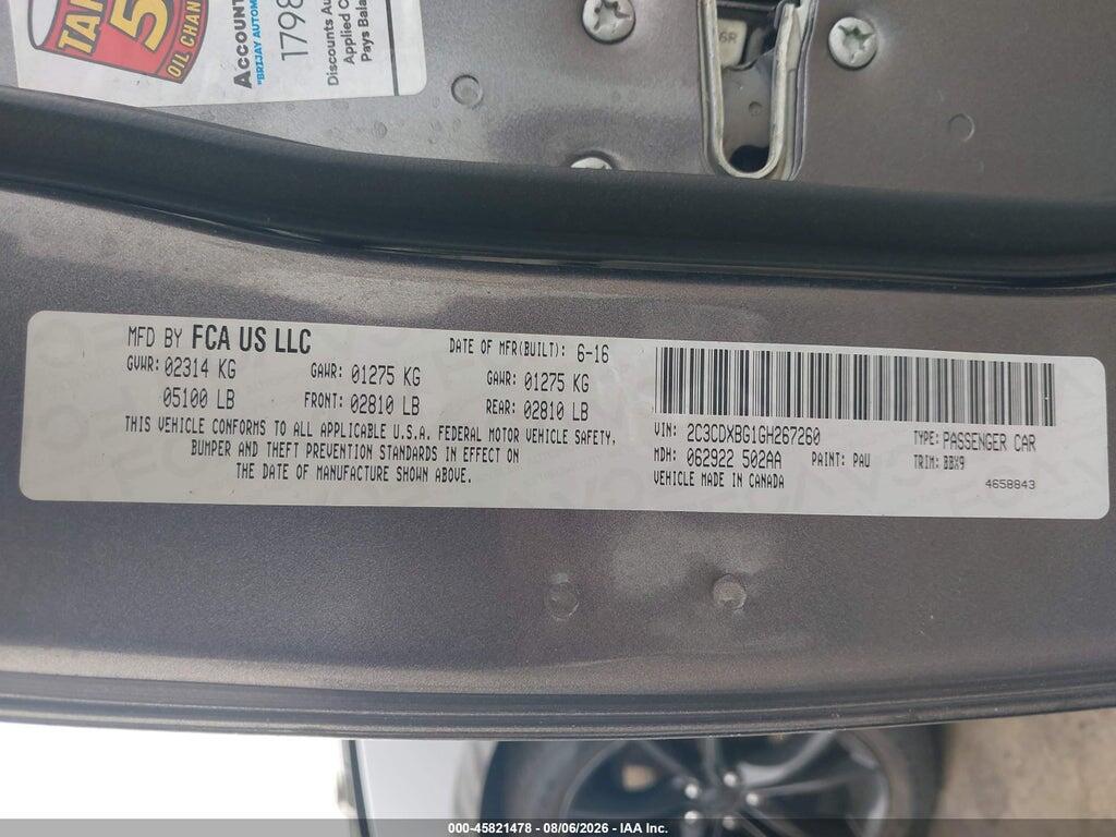 2C3CDXBG1GH267260 2016 DODGE CHARGER photo no. 9