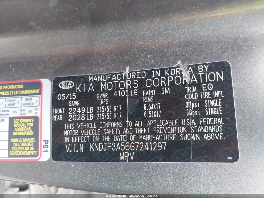 KNDJP3A56G7241297 2016 KIA SOUL photo no. 9